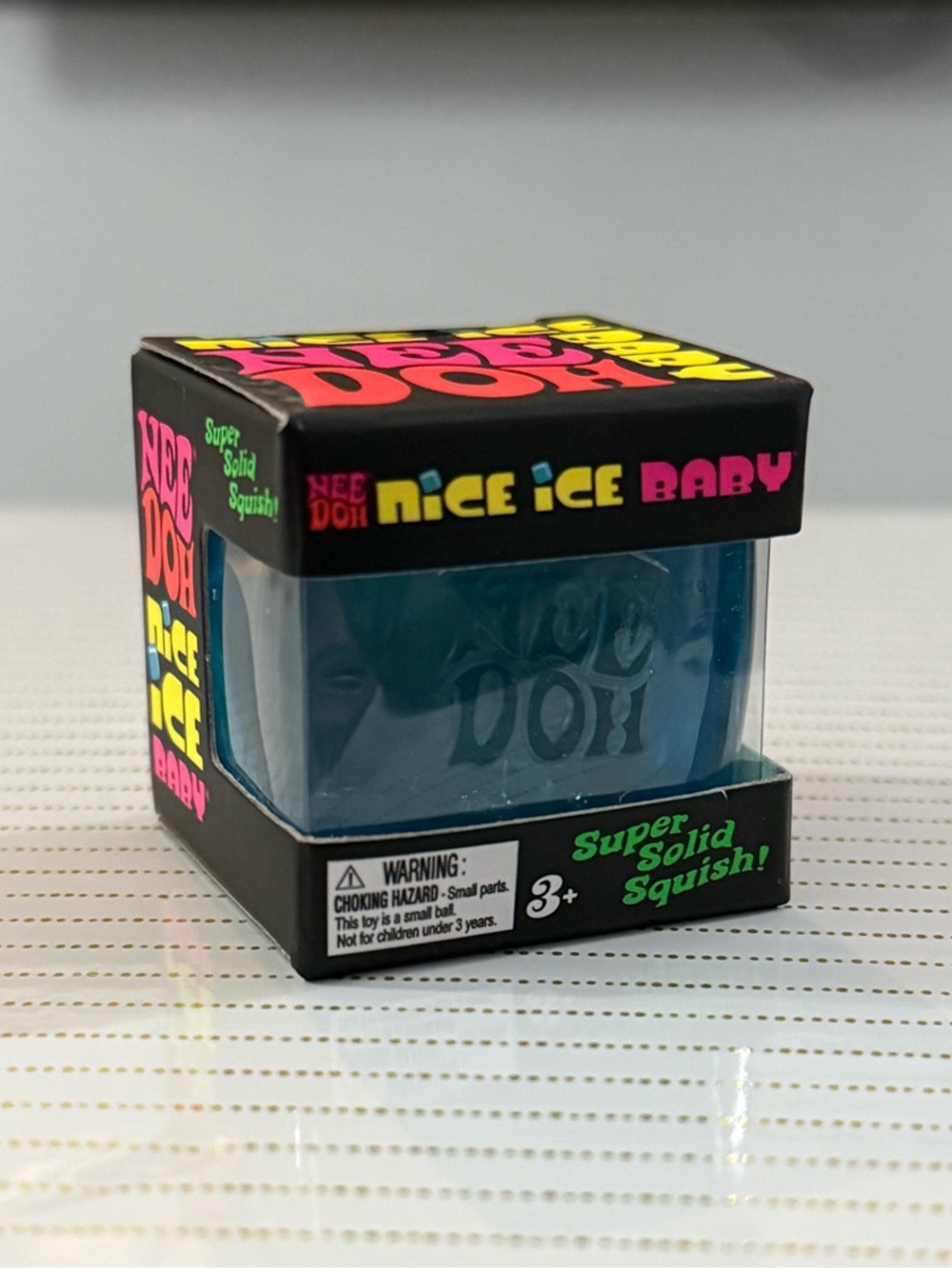 🔥 NeeDoh Nice Ice Baby Blue Cube Super Solid Squish NIB Viral TikTok